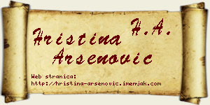 Hristina Arsenović vizit kartica